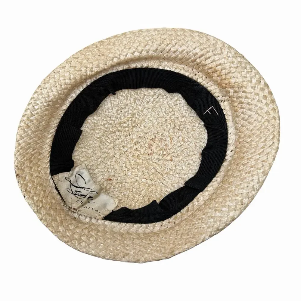 Vintage 1940’s Straw Tilt Hat Very Avant Garde Chic
